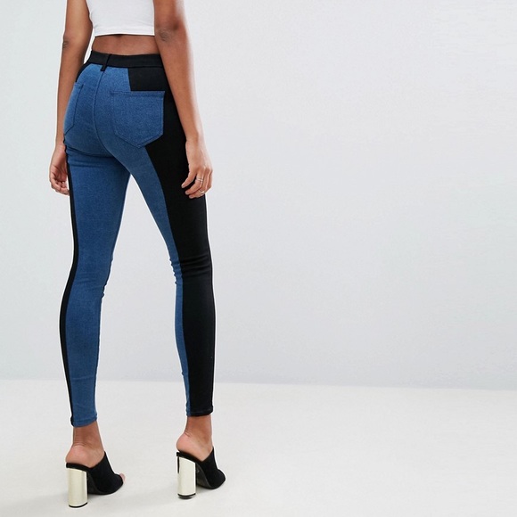 ASOS 'SCULPT ME' Premium Jeans in Two Tone Panels NWOT - Picture 2 of 6